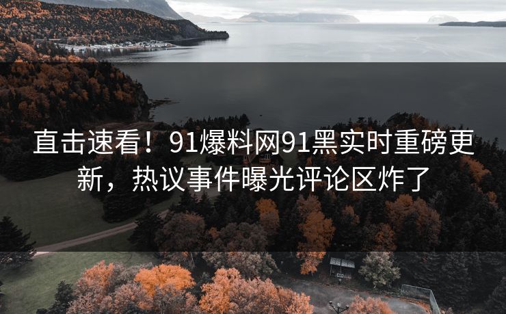 直击速看！91爆料网91黑实时重磅更新，热议事件曝光评论区炸了