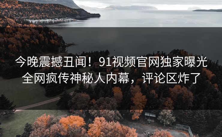 今晚震撼丑闻！91视频官网独家曝光全网疯传神秘人内幕，评论区炸了