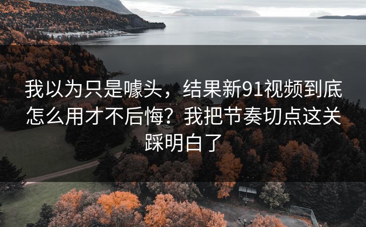 我以为只是噱头，结果新91视频到底怎么用才不后悔？我把节奏切点这关踩明白了